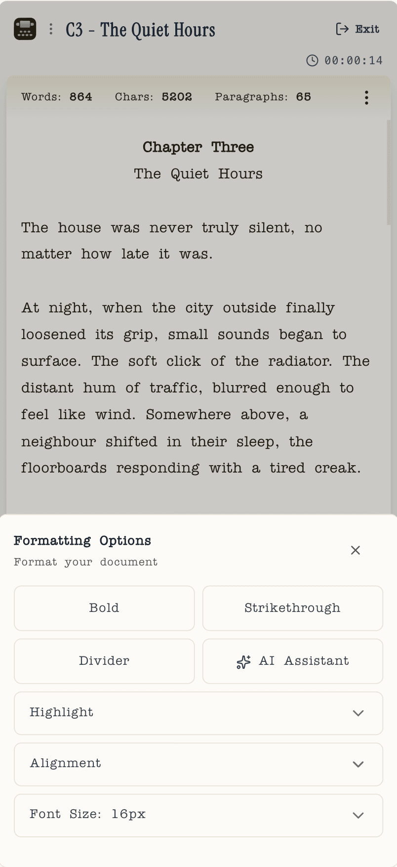Mobile Editor Options